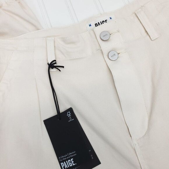 PAIGE Pleated Mayslie Double Button Skinny Jeans Size 32 - Picture 12 of 13